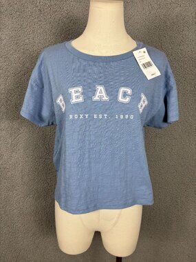 Roxy Women's Infinity Blue Beach Graphic Tee Extra Small 100% Cotton NWT's